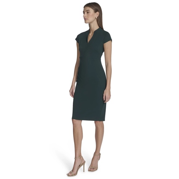 Andrew Marc Dark Green Cap Sleeve Midi Dress | Workwear | NWT - Picture 8 of 8